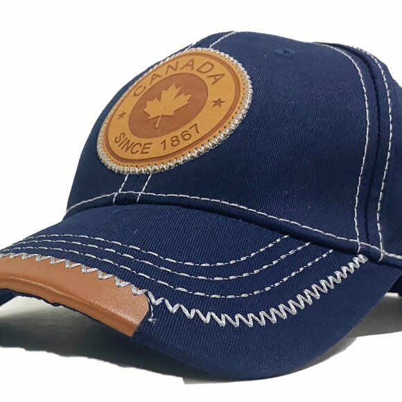 Variety To Go Canadian Baseball Hat, 100% Cotton Maple Leaf Hat (2061 Navy) - Picture 6 of 6